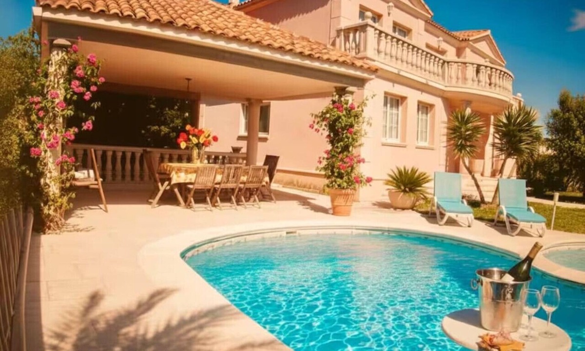 Bellvey House | Villa Costa Dorada : Swimming pool, BBQ, 10 guests