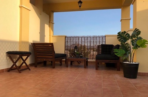 Roda Apartment | 6 bed apartment 600 m from Roda Golf course with a roof terrace and Pool