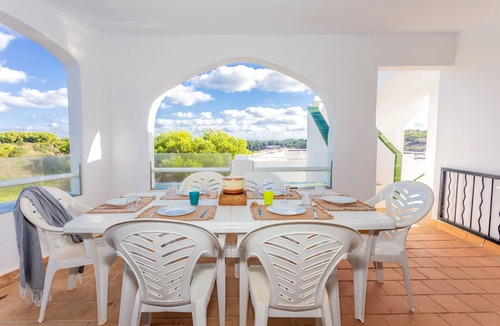 Arenal d'en Castell Apartment | Apartment "White Sands 613" close to the Beach with Sea View, Pool & Wi-Fi