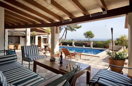 Calvia Villa | Beautiful Sunny SEA View Villa - Open Fire - Sauna - Heated Pool - Games Room