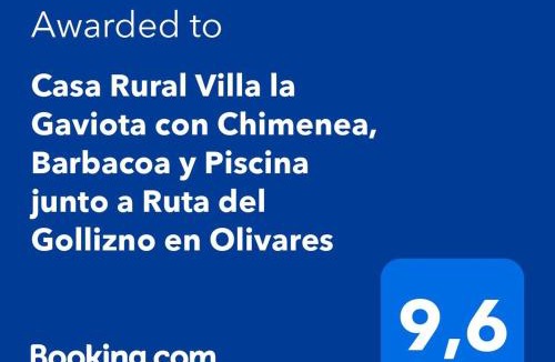 Moclin Apartment | Casa Rural Villa la Gaviota con Chimenea, Barbacoa y Piscina junto a Ruta del Gollizno en Olivares