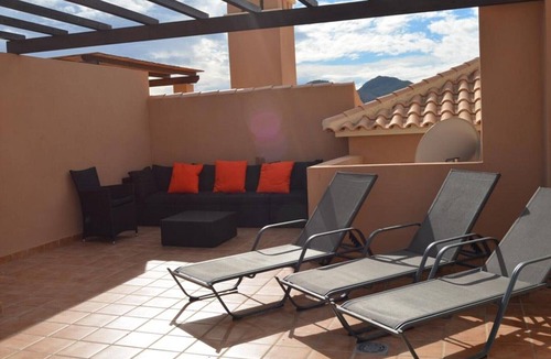 Mar de Cristal Apartment | Penthouse apartment, chill out roof terrace, balcony, communal pool