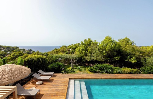 Sant Josep de sa Talaia Ski Chalet | Stylish modern villa with spectacular sea and sunset views