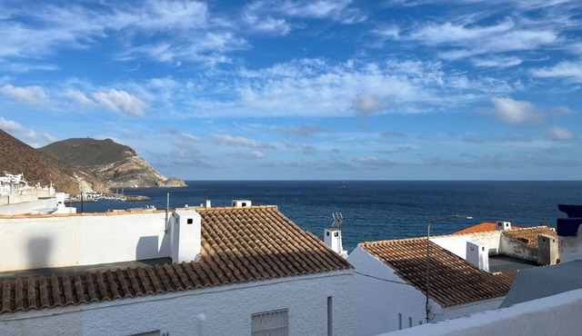Cozy apartment near the beach with a private terrace and a shared pool