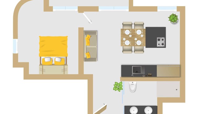 Exclusive "Apartment Amarillo" in the heart of Garachico, 30 meters from the sea