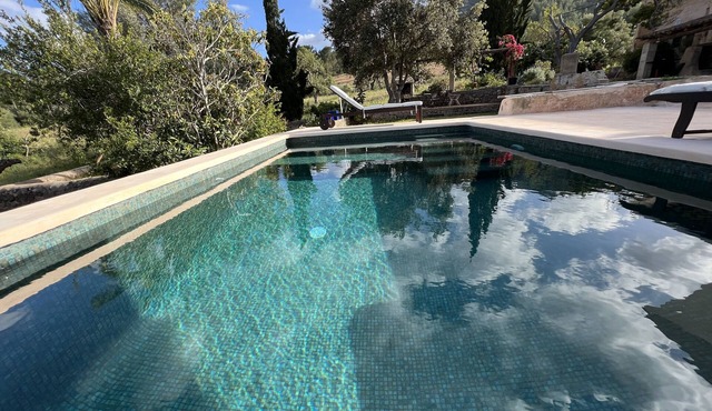 Romantic finca near Portocolom, Mallorca with pool and sea views, 21000 sqm garden